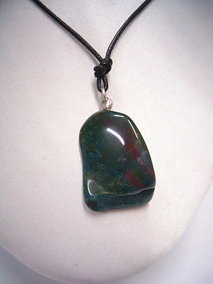 Ciondolo in Argento 925 con Diaspro naturale e girocollo - pendente  pietra dura - Immagine 1 di 2