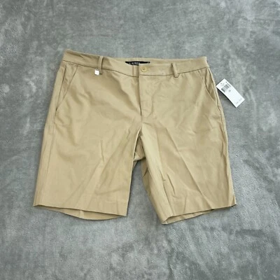 Pantalones Cortos Lauren Ralph Lauren Mujer 12P Beige Mezcla Viscosa/Elastano Nuevos con Etiquetas 6141 Foto 1 de 4