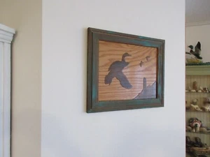 Wooden Art Veneer Duck Picture framed - Picture 1 of 3