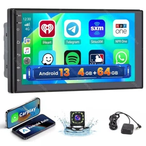7" Android 13 4+64GB Car Stereo Radio Carplay GPS Navi WIFI Double 2 Din +Camera - Picture 1 of 11