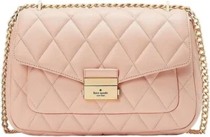 Kate Spade Carey Small Quilted Shoulder Bag Crossbody Leather - Conch Pink KA767 - Picture 1 of 4