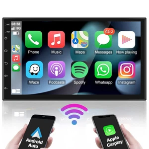 Doppel 2 DIN Android Auto Apple Carplay 7" Autoradio Radio GPS Navi WIFI RDS FM - Bild 1 von 14