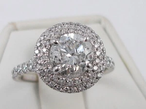 2.55 CARAT CT TW ROUND CUT LAB GROWN DIAMOND ENGAGEMENT RING - D SI3 - Picture 1 of 8