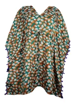 Womens Kaftan Dress Boho hippy gypsy green Caftan Tunic soft Beach Cover Up XL