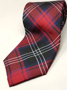 Corbata a cuadros NAUTICA 100 % seda para hombre roja blanca negra azul NUEVA - Imagen 1 de 3