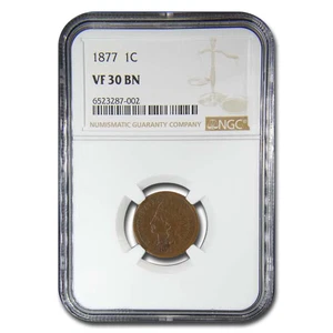 1877 Indian Head Cent VF-30 NGC (Brown) - Picture 1 of 3