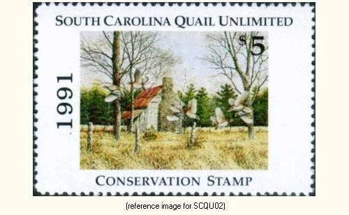 HALFPRICESOCIETY South Carolina Quail Unlimited 1991 $5 - Image 1 of 1