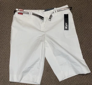 Apt. 9 Damenshorts Größe 6 weiß polierte Baumwolle Bermuda moderne Passform Wandern - Bild 1 von 8
