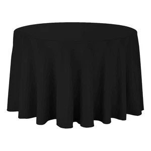 5 Stck. 120" Runde Stoff Leinen Tischdecke - Schwarz - Hochzeit Restaurant Tag - Bild 1 von 8