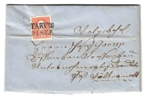 1859 Österreich / Italienische Gebiete - 5 k. Rot und Tarvis Annullierung auf Brief - Bild 1 von 2