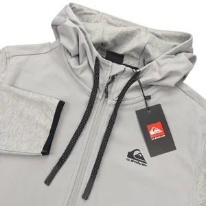 Quiksilver grauer Hoodie mit durchgehendem Reißverschluss Mend Medium Activewear Jacke Skater Surfen - Bild 1 von 13