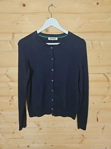 Boden Strickjacke klein dunkelblau Rundhals Button Down Broderie Anglaise Baumwolle - Bild 1 von 10