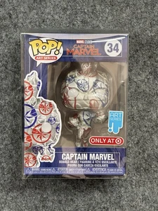 Funko Pop! Art Series #34 Captain Marvel Target Exclusive (2021) + Pop Protector - Picture 1 of 7