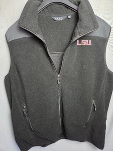 Louisiana Men’s State University Tigers Fleece Vest Black & Charcoal Size XL - Picture 1 of 9
