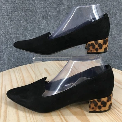 Zapatos de salón Anne Klein para mujer 8,5 M negros Kalonie gamuza punta tacones leopardo Foto 1 de 4