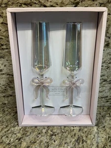 NEU in Box Cupcakes und Kaschmir rosa Schleife Glasflöten 7,8 Unzen virale Hochzeit - Bild 1 von 6