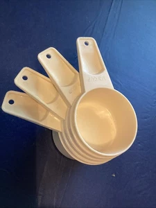 Vintage Tupperware Measuring Cups Nesting Set of 4 Almond - Picture 1 of 3