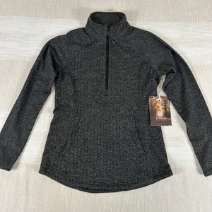 NWT Kyodan Outdoor Women's Sz P/S Gray 1/4 Zip Pullover Small Petite Herringbone - Picture 1 of 6