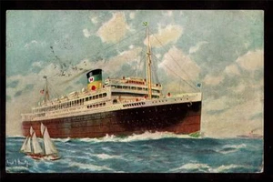 1948 Argentina, Brasile, Uruguay navi Moore-McCormack lines cartolina pubblicitaria - Foto 1 di 1