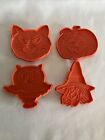 Vintage Halloween Hallmark Cookie Cutter Lot/4 1982 Pumpkin Witch Cat Owl