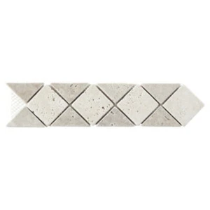 2 x GoodHome Real Tumbled Travertine Beige Diamond Natural Stone Border Tile, (L - Picture 1 of 1