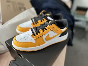 Nike Air Jordan 1 Low Flyease- Yellow White Black. BNIB. EU 40/UK 6. - Picture 1 of 8