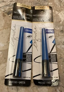 2 Pk - L'Oreal Paris Telescopic Waterproof Liq Eyeliner #800 Black Noir .06floz - Picture 1 of 7