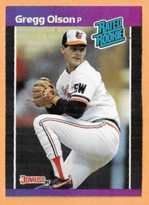 Gregg Olson Baltimore Orioles Rookie #46 - Donruss casi nuevo-como nuevo 1989 - Imagen 1 de 2