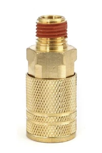 Industrial Brass Air Coupler 1/4 Inch Body Size NPT Male Threads Hose Fitting - Picture 1 of 5