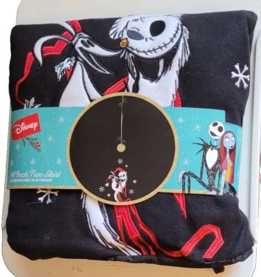 Nightmare Before Christmas Jack Skellington 48" Black Tree Skirt Embroidered - Image 1 of 4