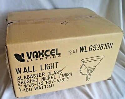 NUEVO APLIQUE DE PARED ILUMINACIÓN VAXCEL NÍQUEL CEPILLADO BABYLON WL65381BN LÁMPARA DE LUZ Foto 1 de 3