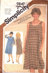 Simplicity 9847 ~ Maternity Dress Or Jumper And Blouse In Misses' Sizes ~ 6-8 - Picture 1 of 4