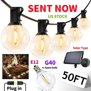 50 Fuß 25 LED Outdoor Solarbetriebene Schnur Lichter für Terrasse Hof Veranda Party Dekor - Bild 1 von 20