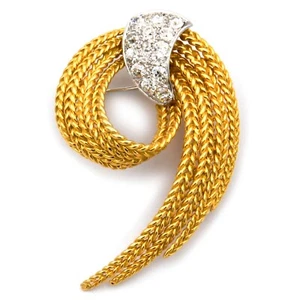 Mid Century Diamant Brosche 750 Gold mit 1.3 ct Brillanten Grossé 1963 - Bild 1 von 6