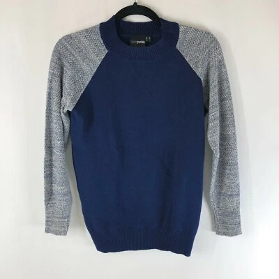 Suéter tejido cuello redondo gris azul marino talla 1 de Asos Petite para mujer Foto 1 de 4