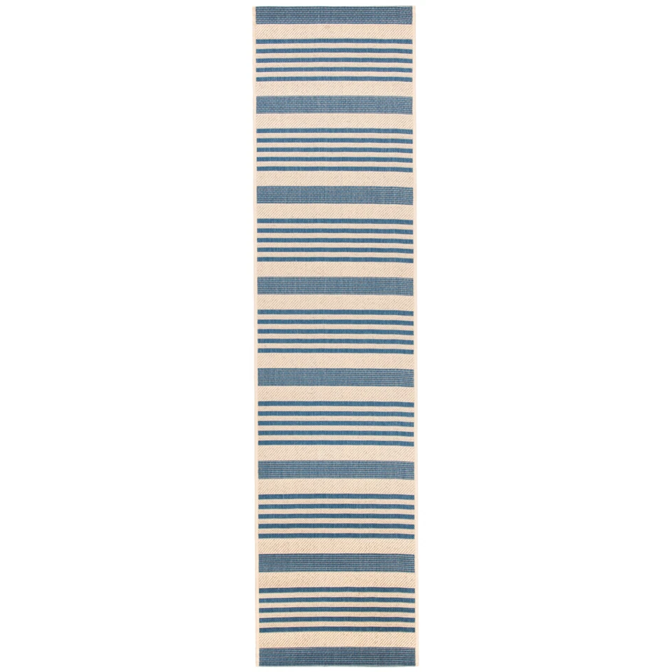SAFAVIEH Indoor Outdoor BHS222M Beach House Beige / Blue Rug - Image 1 of 1