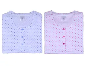 Womens Jersey Cotton PJs Ladies Polka Dot Top Striped Cropped Bottoms Pyjamas - Picture 1 of 20