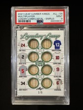 2021 Leaf Lumber Kings #LL-04 - Bench, Jeter, Williams - Relic Emerald 1/5 PSA 9