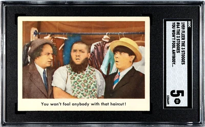 1959 Fleer The 3 Three Stooges #64 You Won't Fool Anybody SGC 5 (text back) - Image 1 of 4
