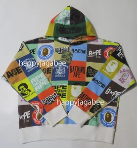 * A BATHNIG APE Herren BAPE CLASSIC LOGO LOOSE FIT PULLOVER HOODIE Multi Neu - Bild 1 von 10