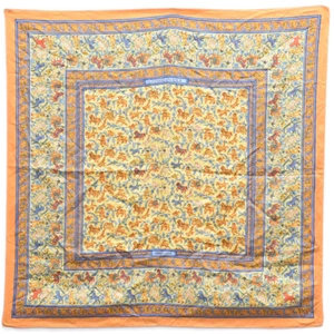EXC Hermes Chasse en Inde Carre 90 Silk 100% Scarf Vintage , Rare Color - Picture 1 of 5
