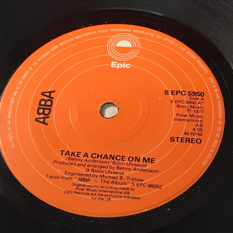 ABBA Take A Chance On Me 1977 Dutch 7" vinyl single Agnetha original 45 D - Image 1 of 1