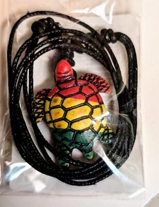 Collar Cuerda Ajustable Tortuga Marina Rasta Hippie Festival Joyería  - Imagen 1 de 2