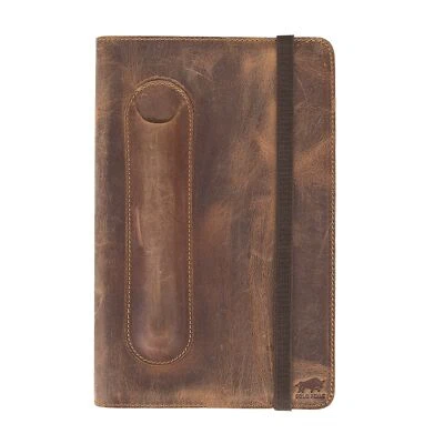 SOLO PELLE A5 Notizbuch Leder - Nachfüllbares Reisetagebuch aus Handgefertigtem Echtleder -