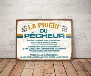 Plaque métal vintage la prière du pêcheur Enseigne Panneau Décoration Déco pêche - Imagen 1 de 3
