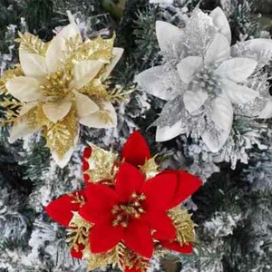10 Piezas Navidad Flor Brillo Árbol Colgante Fiesta Navidad Decoración Adorno - Imagen 1 de 13