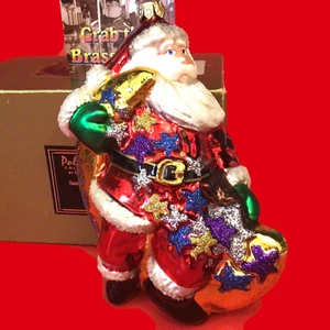 Kurt Adler Polonaise Millenium Santa Blown Glass Ornament 7" 2000 Santa on Moon - Picture 1 of 15