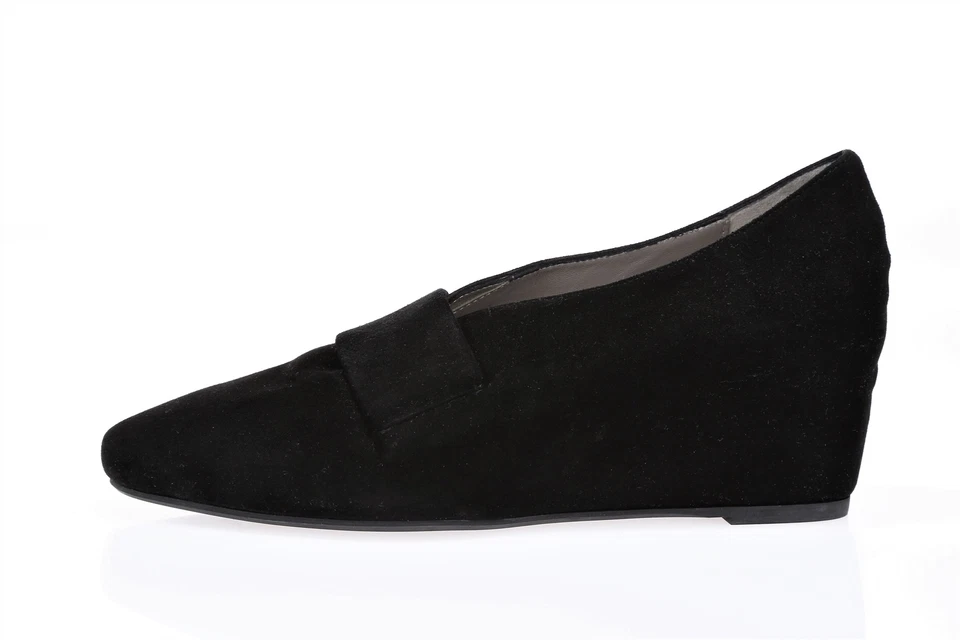 AQUATALIA Womens 'Piston' Black Suede Sz 6 Wedge Loafers NEW! 211592 - Image 1 of 4