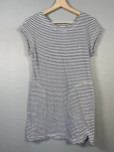 Max Studio Weekend Size Small Striped Short Sleeve Tunic Dress Pockets Fisherman - Picture 1 of 12