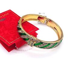50% off! MACY'S Holiday Lane Pave Green Gold Cubic Zirconia CZ Bangle Bracelet